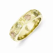 10k Tri-color Black Hills Gold Womens Wedding Band Ring