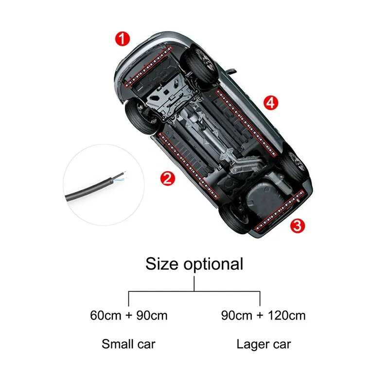 12V Car Underglow Neon Accent Strip Lights Kit APP Control RGB Waterproof Flowing Light