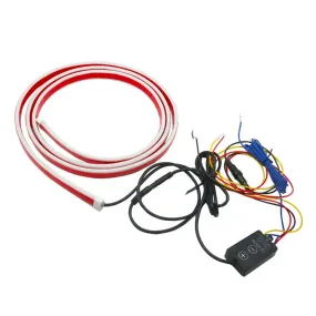 12V Universal Car Hood Decorative Light Yellow White Dynamic LED Daytime Running Light Strip  Auto Headlight Strips Scan