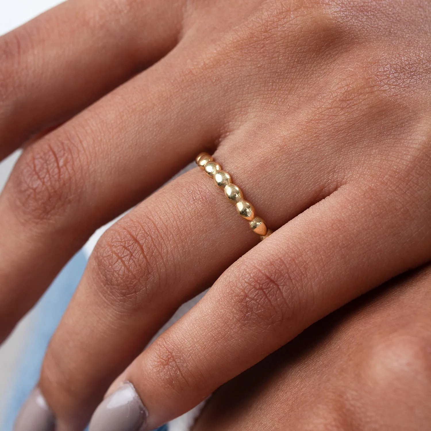14k Bubbles Narrative Band