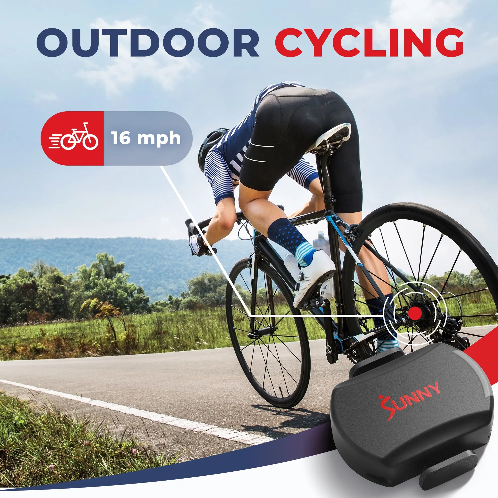 2-in-1 Advanced Cadence/RPM   Speed Sensor for Indoor and Outdoor Bikes