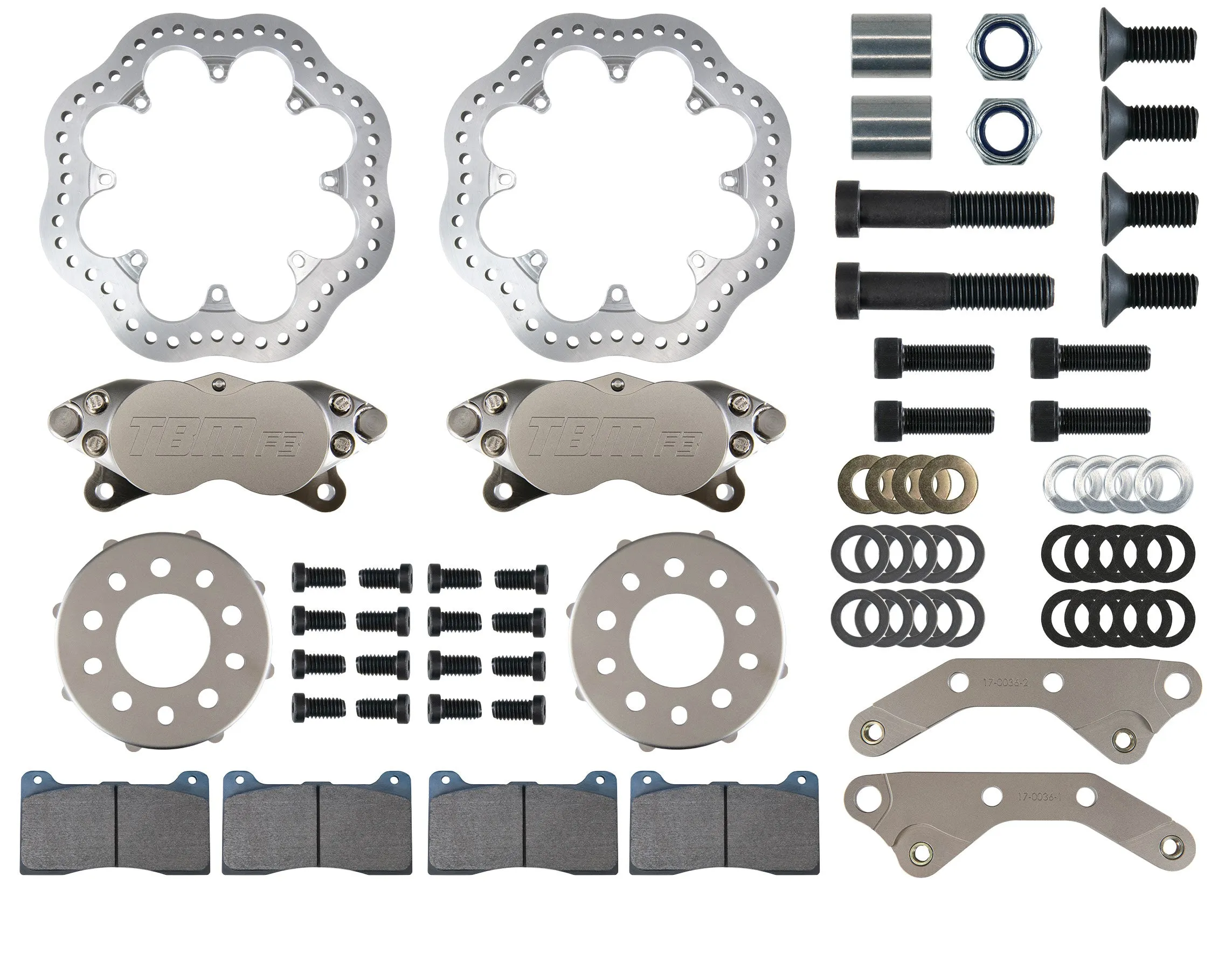 2015-2022 Dodge Challenger Hellcat Rear Drag Racing Brake Kit (Reusing Factory Hubs) - 001-0309-1