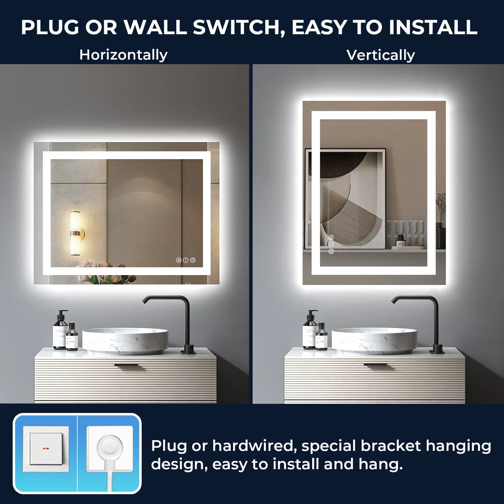 2022 Collection  Backlit   Front-Lighted LED Mirror for Bathroom 28 x 36 Inch