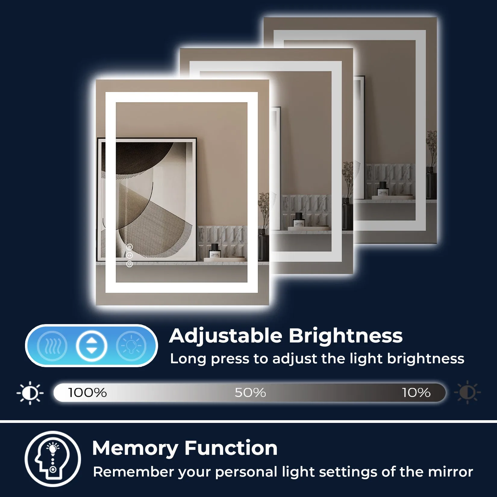2022 Collection  Backlit   Front-Lighted LED Mirror for Bathroom 28 x 36 Inch