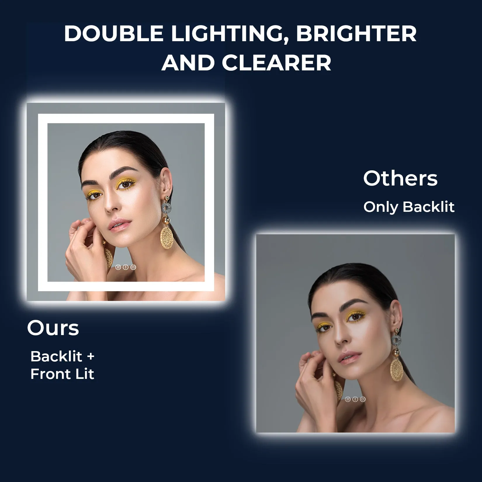 2022 Collection  Backlit   Front-Lighted LED Mirror for Bathroom 36 x 36 Inch