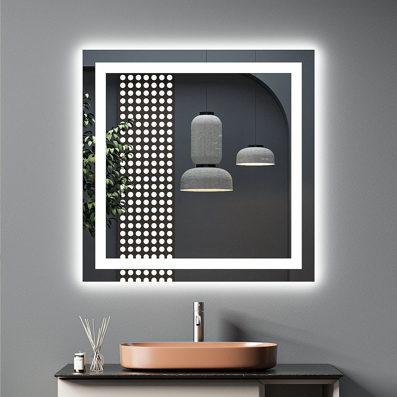 2022 Collection  Backlit   Front-Lighted LED Mirror for Bathroom 36 x 36 Inch