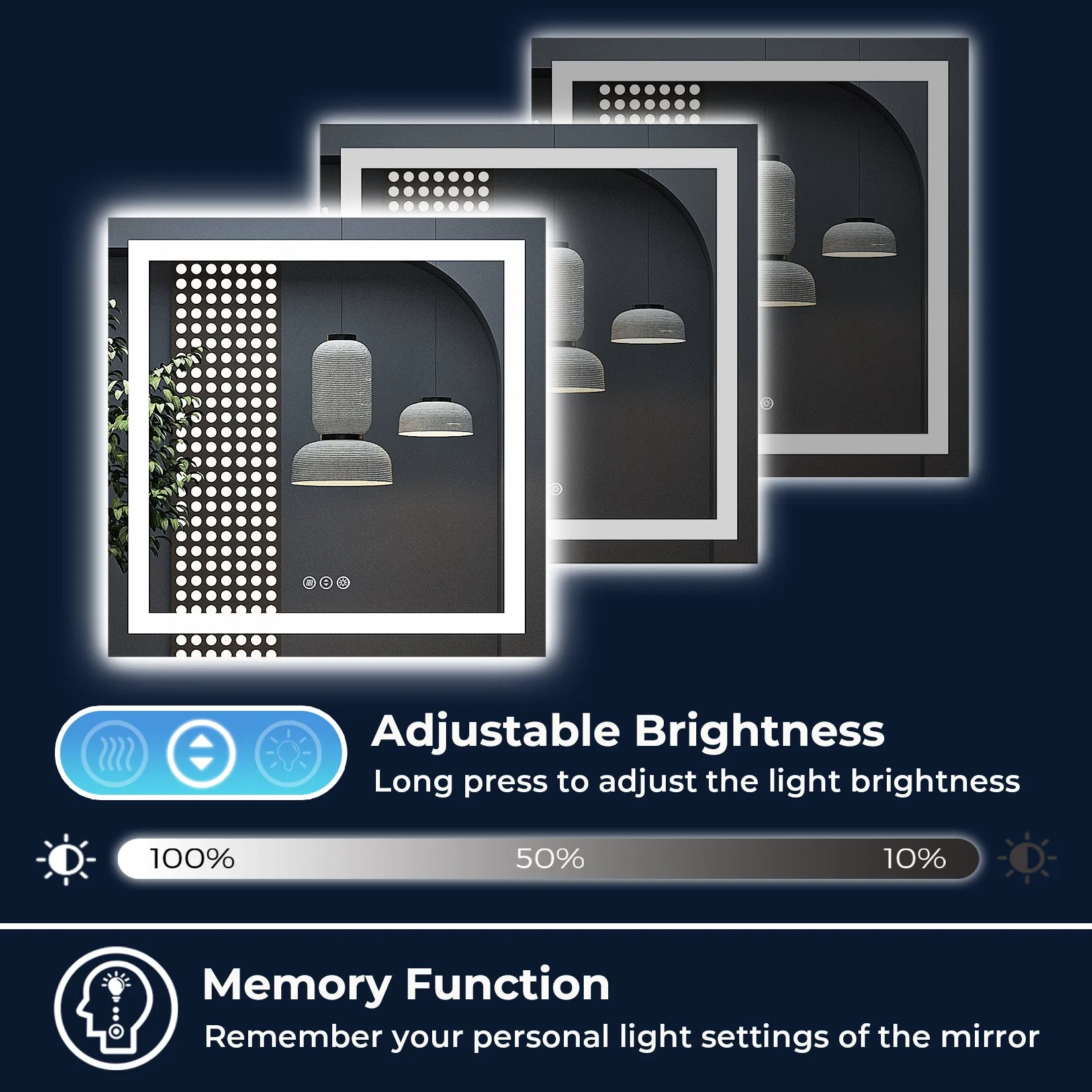 2022 Collection  Backlit   Front-Lighted LED Mirror for Bathroom 36 x 36 Inch