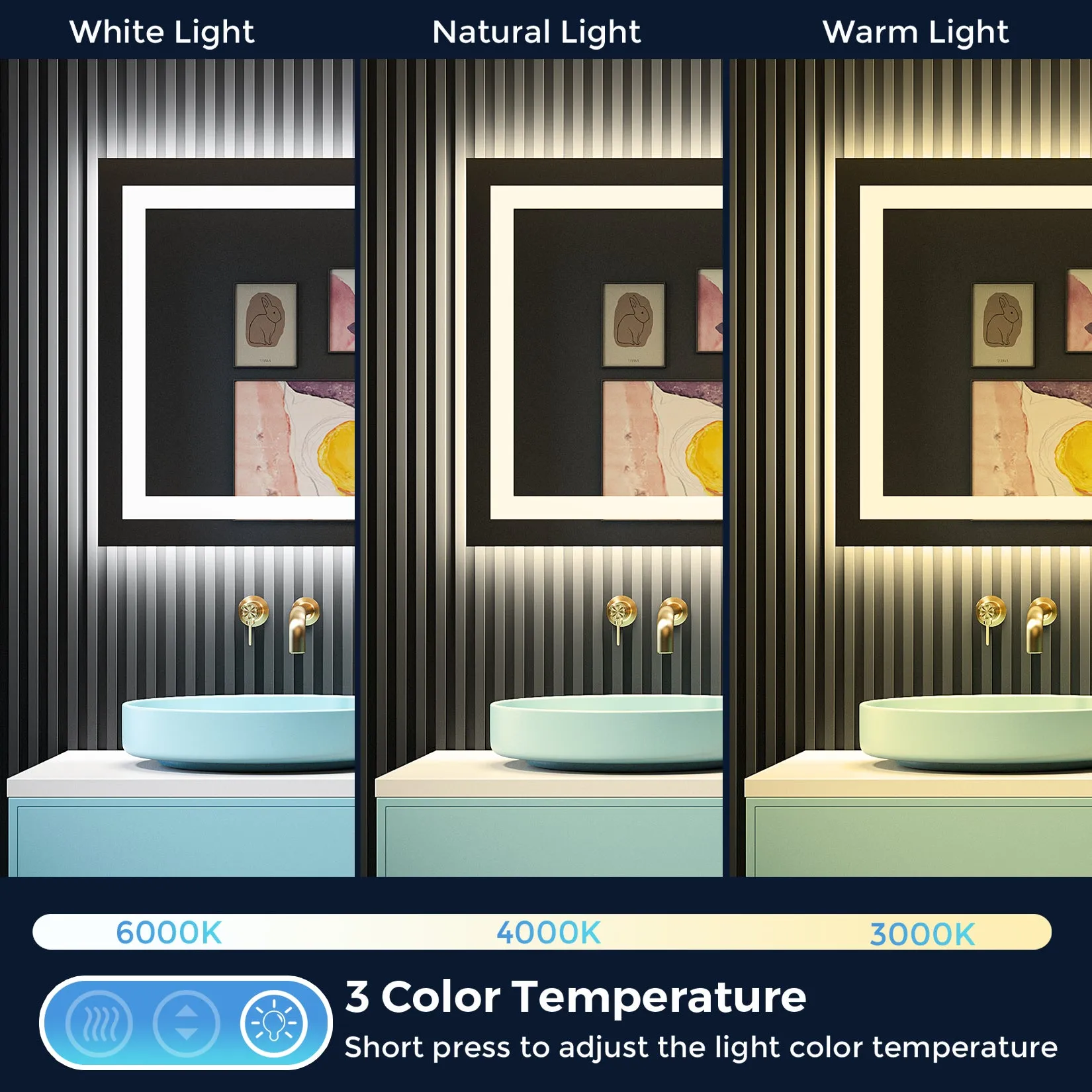 2022 Collection  Backlit   Frontlit LED Mirror for Bathroom 60  x 28 Inch