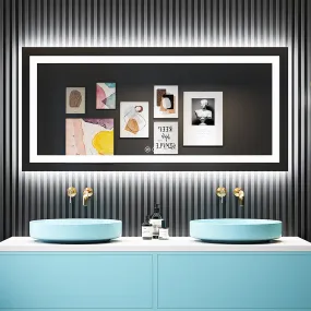 2022 Collection  Backlit   Frontlit LED Mirror for Bathroom 60  x 28 Inch