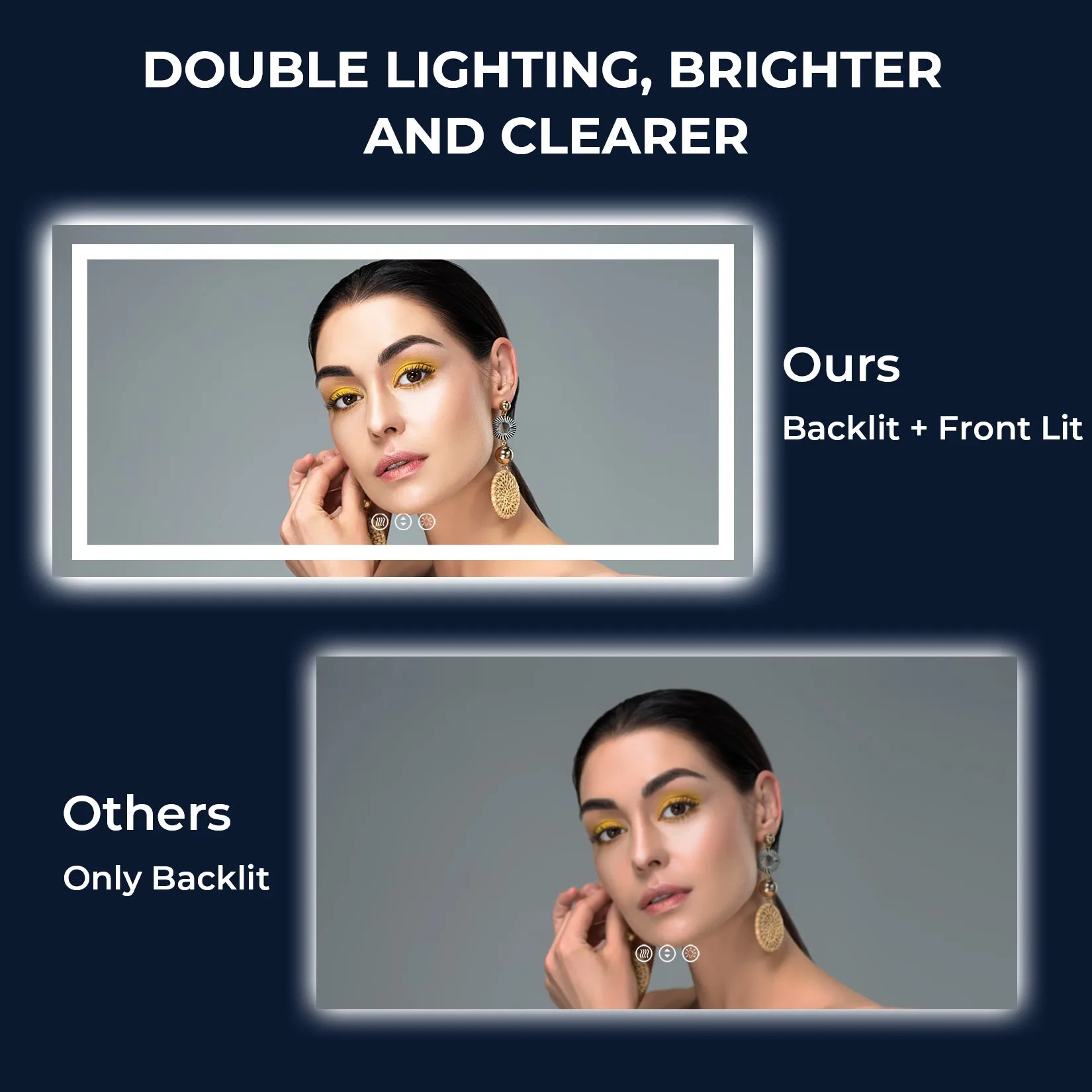 2022 Collection Backlit   Frontlit LED Mirror for Bathroom 72 x 36 Inch