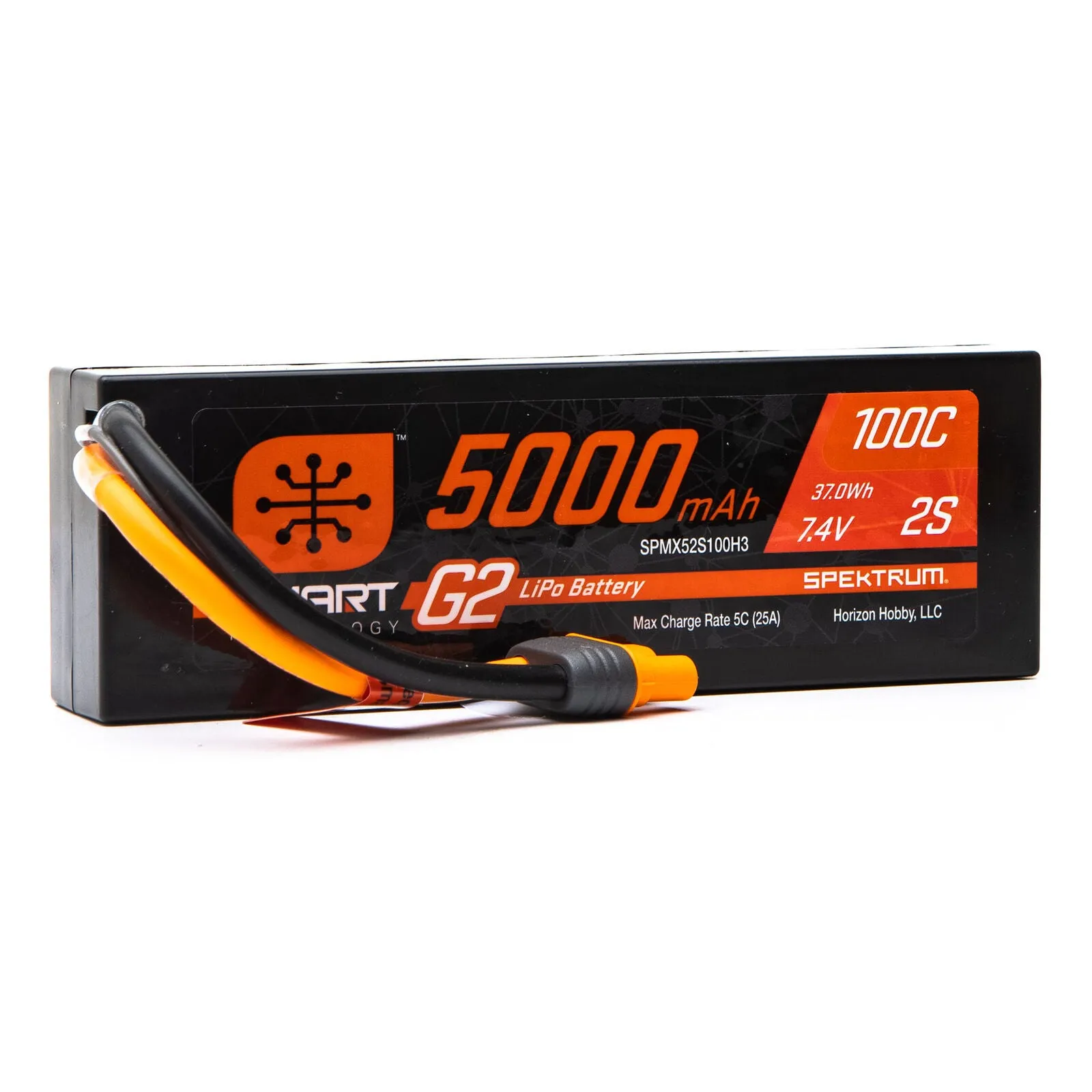 2S 7.4V Smart G2 Hardcase LiPo Battery, 100C 5000mAh