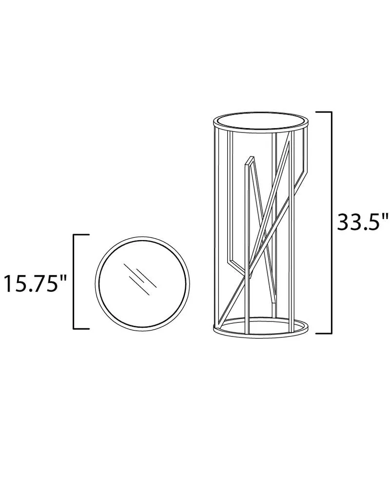 35.5" Tall Trapezoid Decor Item in Polished Chrome