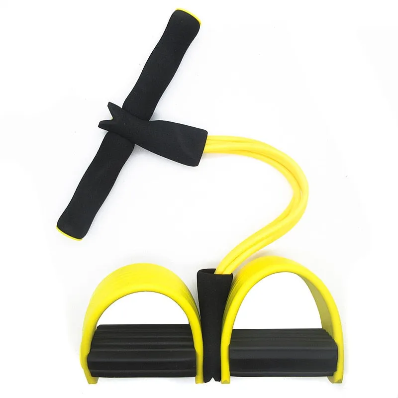 4 Resistanc Elastic Pull Ropes Exerciser Rower Belly Resistance Band