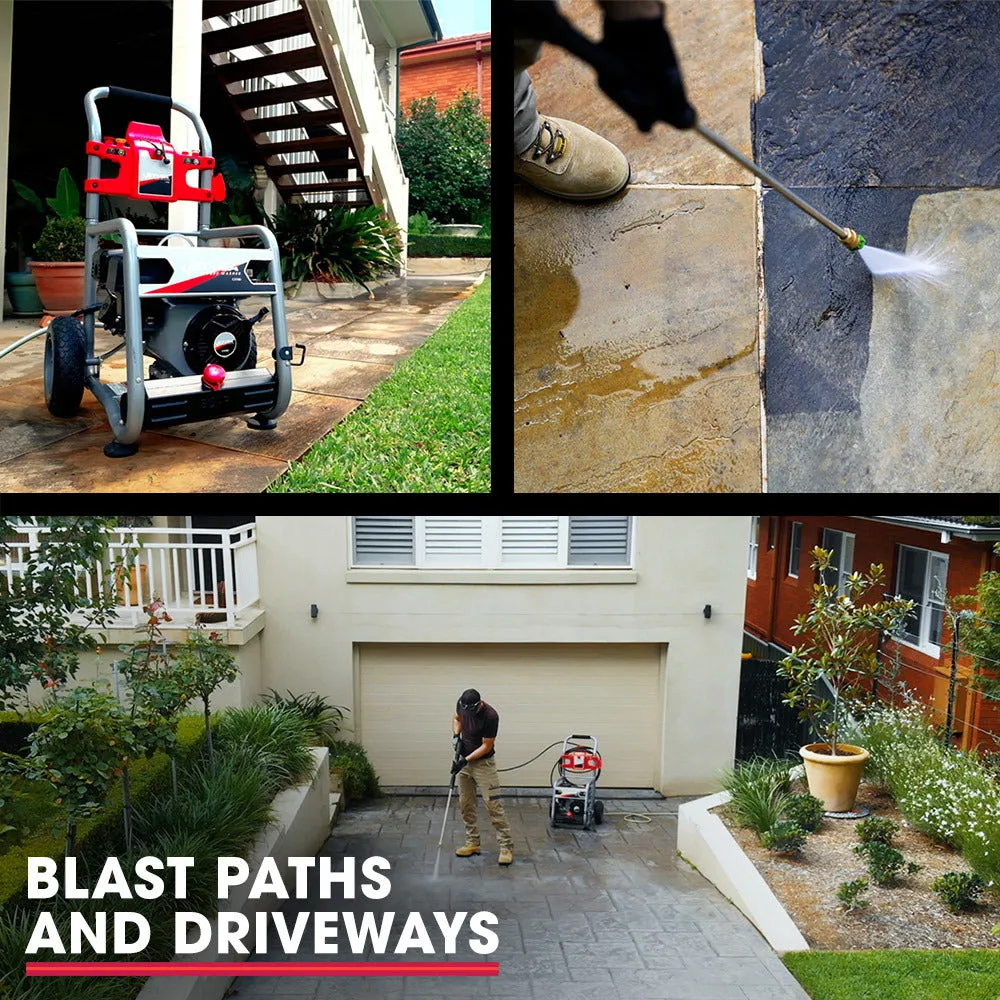 4800PSI Petrol Pressure Washer, 7HP, Axial Pump, 10m Hose - Jet-USA