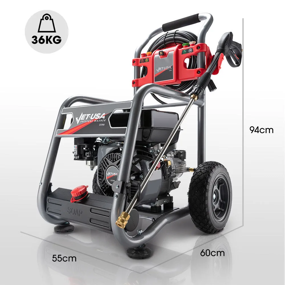 4800PSI Petrol Pressure Washer, 7HP Engine, 30m Hose - Jet-USA CX760