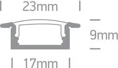 7902R RECESSED PROFILE 2m   PC opal diffuser