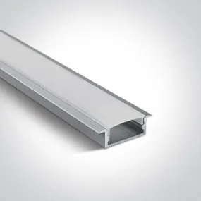 7906R/AL ALU RECESSED PROFILE 2m FOR 20mm STRIPS   PC OPAL DIFF