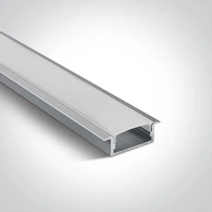 7906R/AL ALU RECESSED PROFILE 2m FOR 20mm STRIPS   PC OPAL DIFF