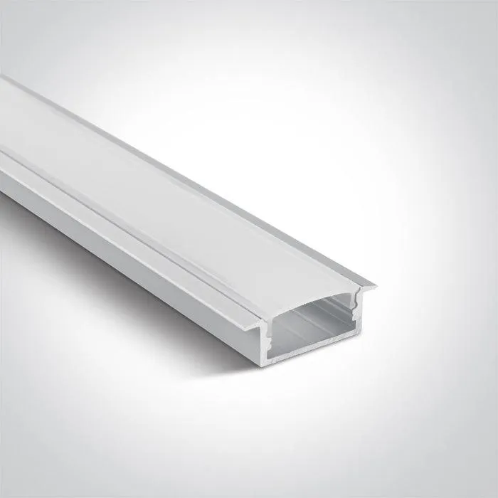 7906R/AL ALU RECESSED PROFILE 2m FOR 20mm STRIPS   PC OPAL DIFF