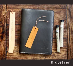 A5 / iPad Mini Leather Notepad Portfolio Case | Olive