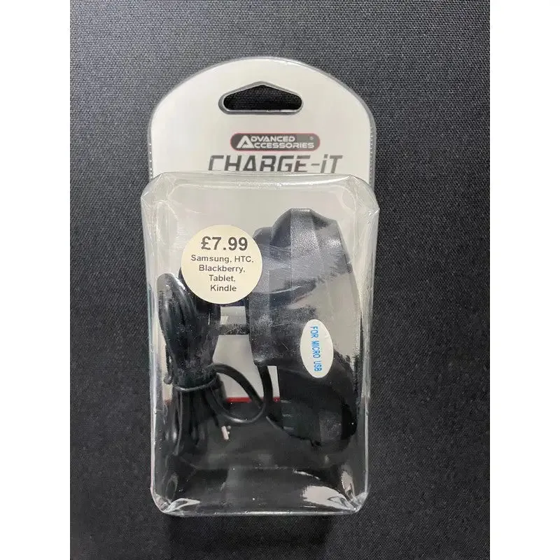 Advanced Accessories Charge-It Single Mains Plug Charger For Samsung / Htc / Blackberry / Tablet / Kindle