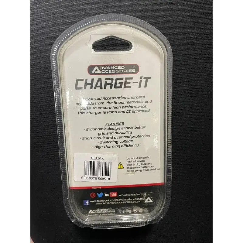 Advanced Accessories Charge-It Single Mains Plug Charger For Samsung / Htc / Blackberry / Tablet / Kindle