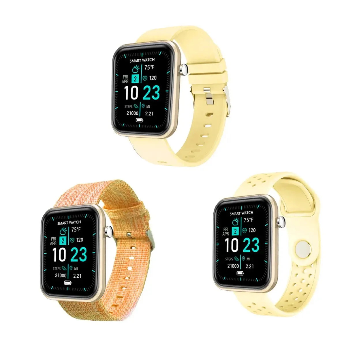 Advanced Smartwatch With Three Bands And Wellness   Activity Tracker -Smartwatch with Heart Rate Monitor