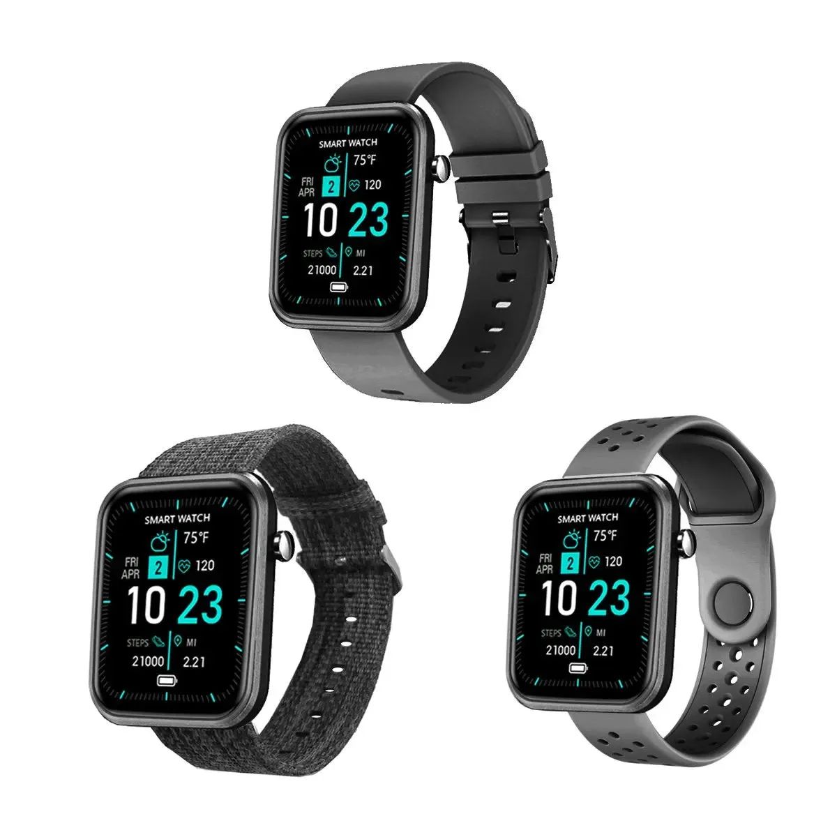 Advanced Smartwatch With Three Bands And Wellness   Activity Tracker -Smartwatch with Heart Rate Monitor