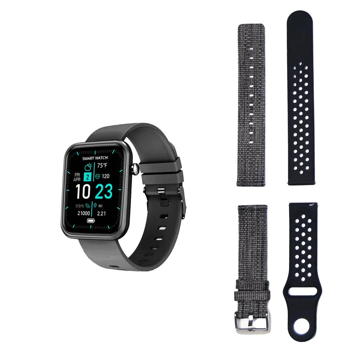 Advanced Smartwatch With Three Bands And Wellness   Activity Tracker -Smartwatch with Heart Rate Monitor