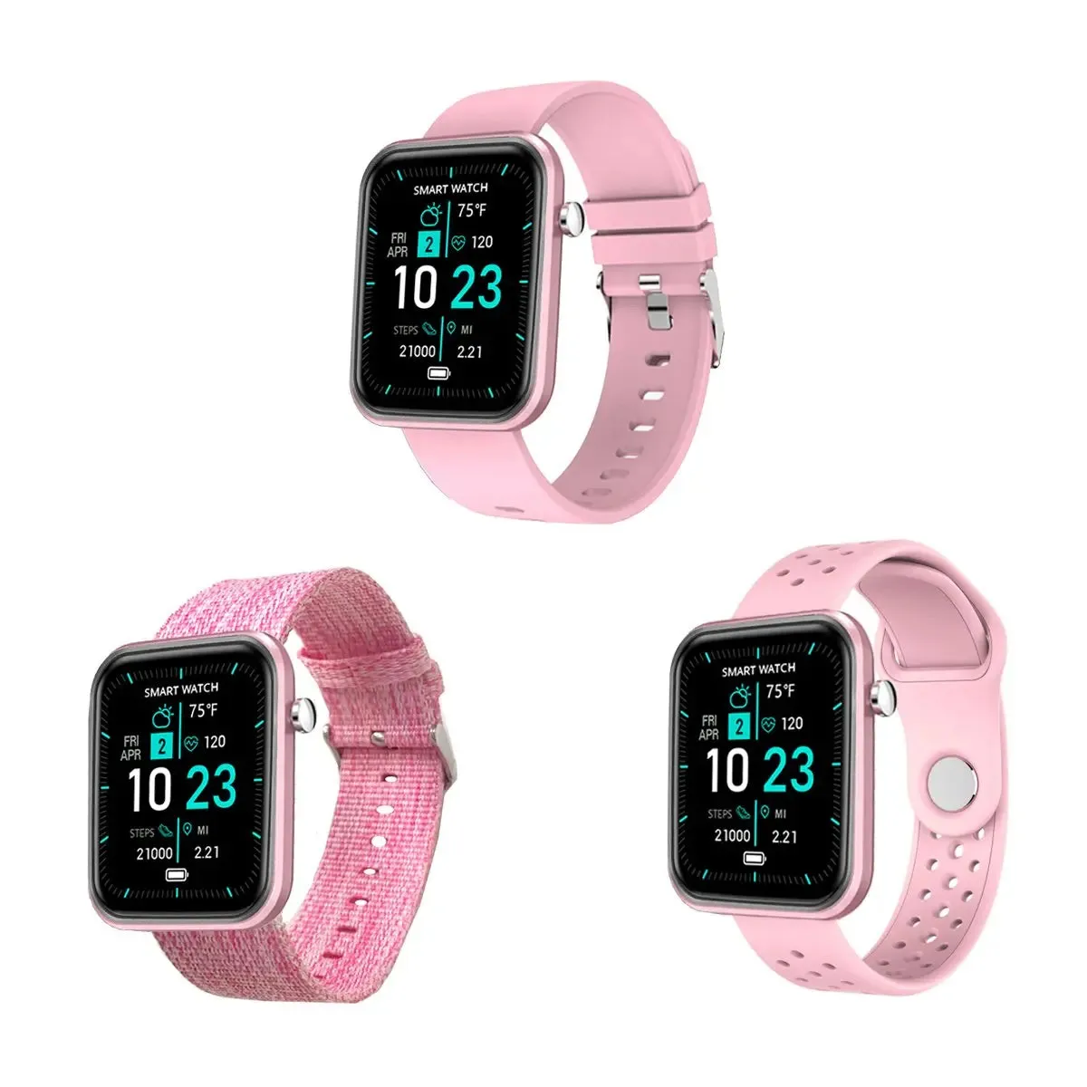 Advanced Smartwatch With Three Bands And Wellness   Activity Tracker -Smartwatch with Heart Rate Monitor