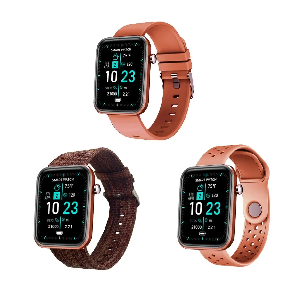Advanced Smartwatch With Three Bands And Wellness   Activity Tracker -Smartwatch with Heart Rate Monitor