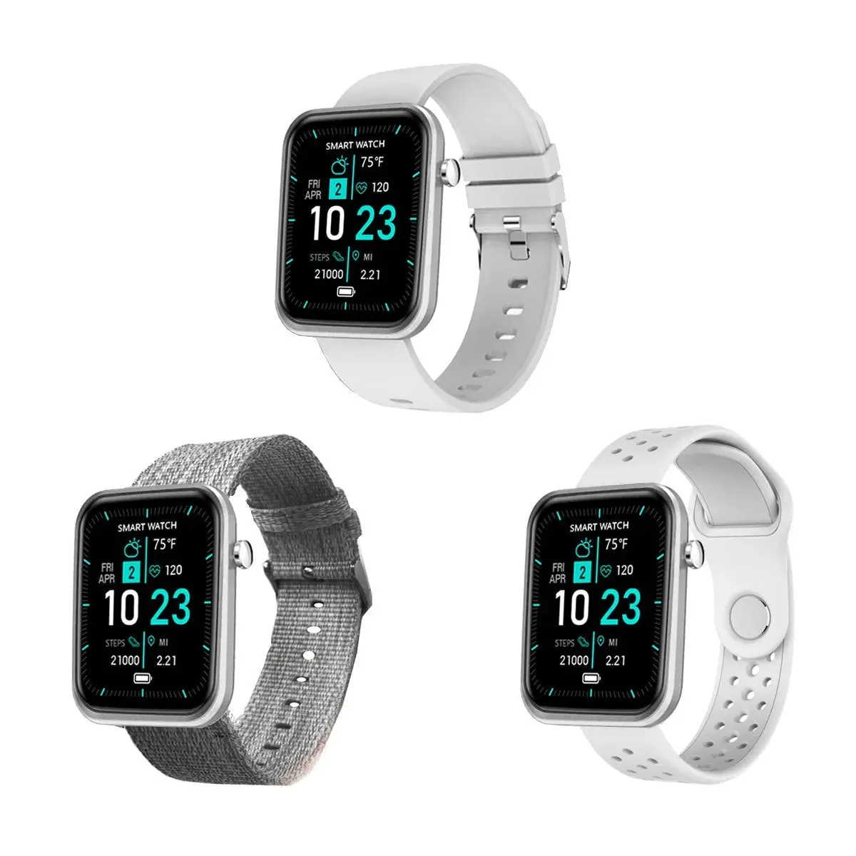 Advanced Smartwatch With Three Bands And Wellness   Activity Tracker -Smartwatch with Heart Rate Monitor