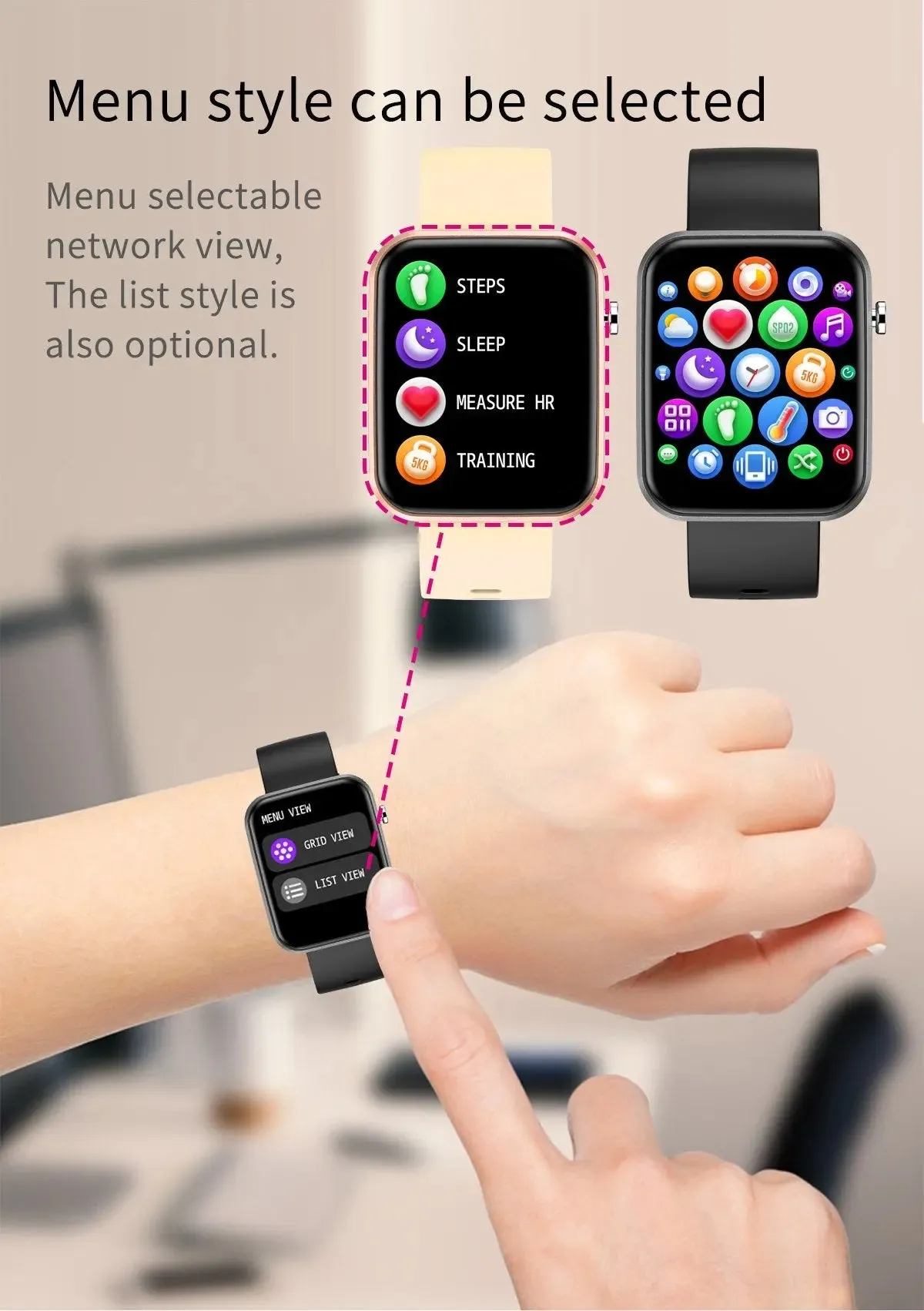 Advanced Smartwatch With Three Bands And Wellness   Activity Tracker -Smartwatch with Heart Rate Monitor