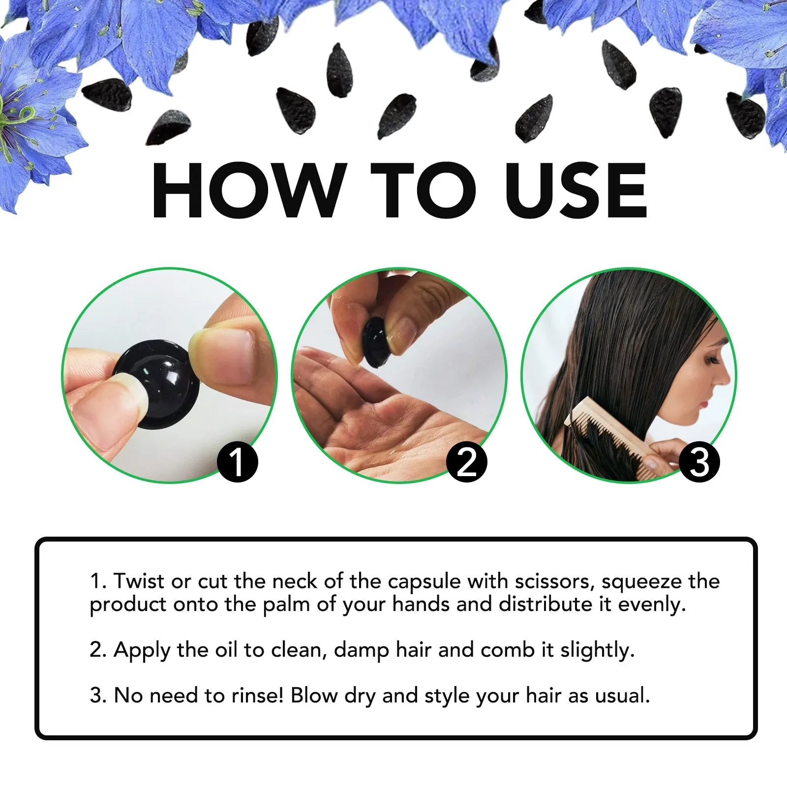 Aliver Black Seed Hair Repair Oil Capsules- For Dry & Damaged Hair