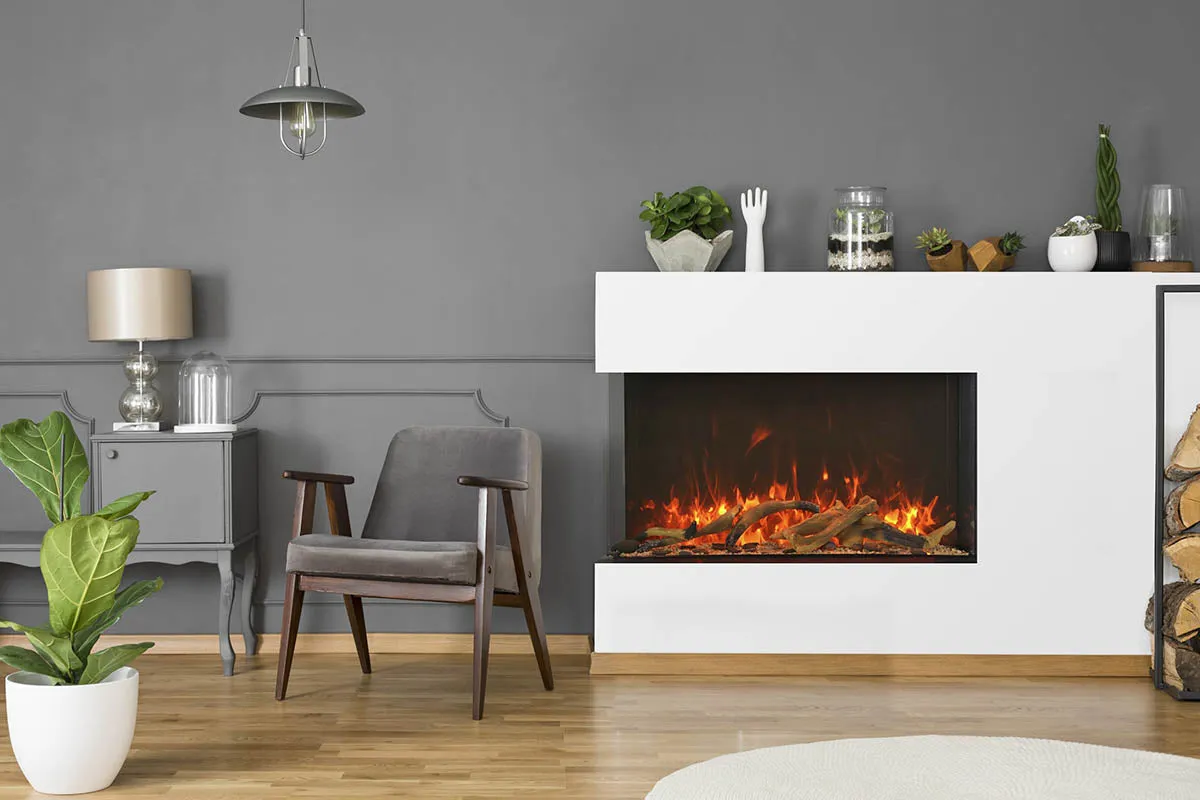 Amantii 40” True View XL XT 3 Sided Glass Electric Fireplace
