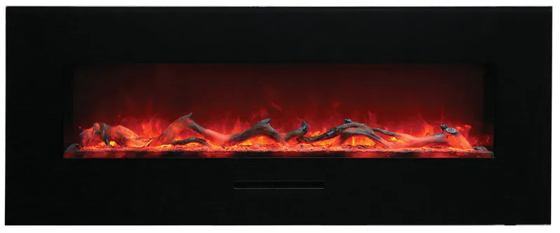 Amantii 48” Wall Mount/Flash Mount Glass Surround Electric Fireplace