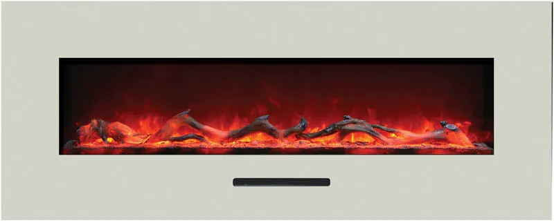 Amantii 48” Wall Mount/Flash Mount Glass Surround Electric Fireplace