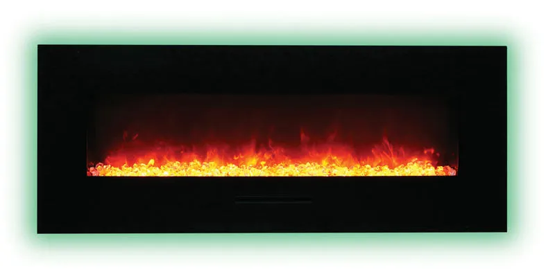 Amantii 48” Wall Mount/Flash Mount Glass Surround Electric Fireplace