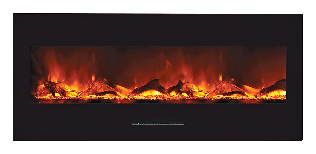 Amantii 50” Wall Mount/Flash Mount Glass Surround Electric Fireplace