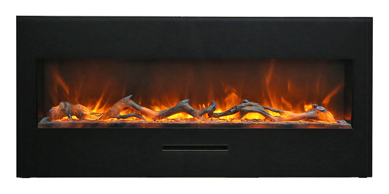 Amantii 50” Wall Mount/Flash Mount Glass Surround Electric Fireplace