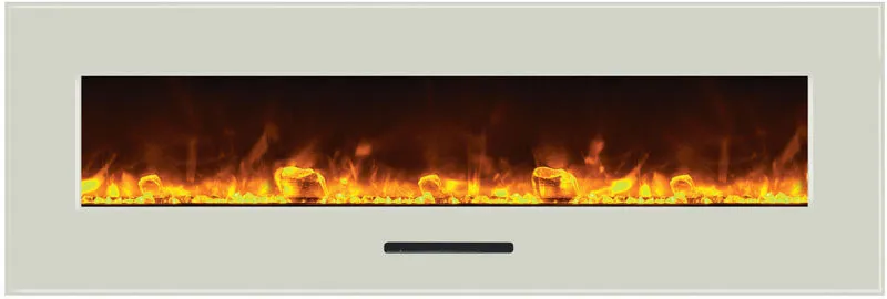 Amantii 72” Wall Mount/Flash Mount Glass Surround Electric Fireplace