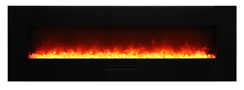 Amantii 88” Wall Mount/Flash Mount Glass Surround Electric Fireplace