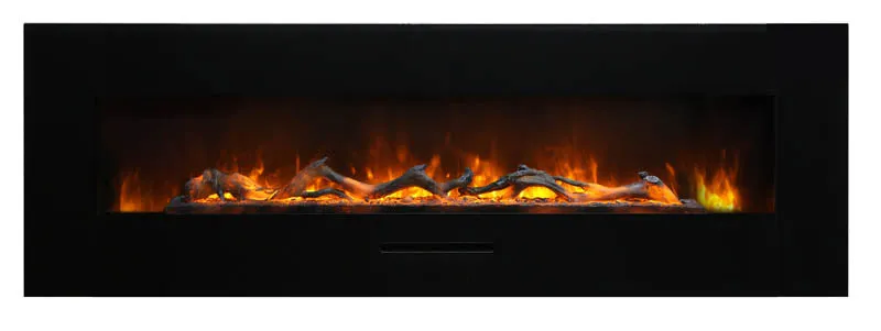 Amantii 88” Wall Mount/Flash Mount Glass Surround Electric Fireplace