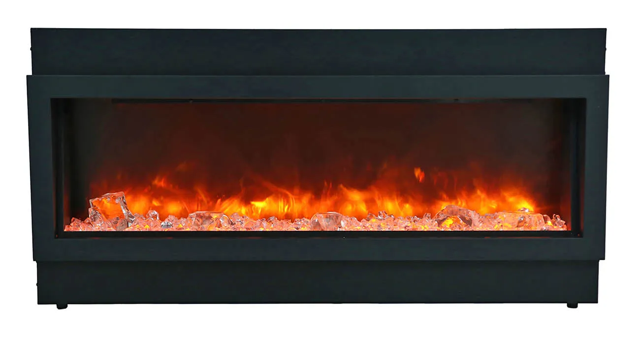 Amantii Deep XT 60” Built In Electric Fireplace W/Black Steel Surround