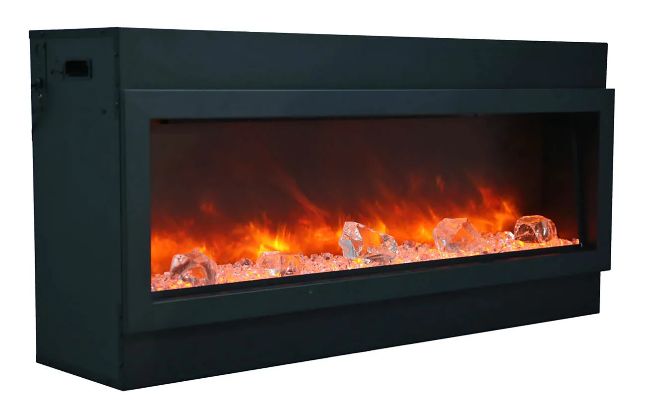 Amantii Deep XT 60” Built In Electric Fireplace W/Black Steel Surround