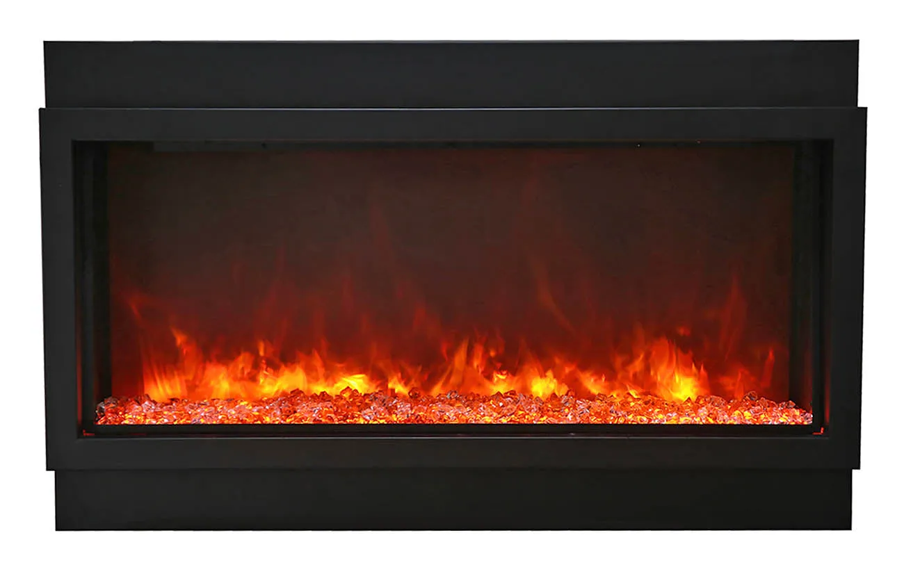 Amantii Deep XT 60” Built In Electric Fireplace W/Black Steel Surround
