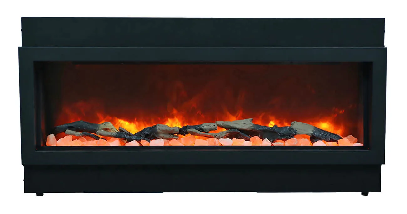 Amantii Deep XT 60” Built In Electric Fireplace W/Black Steel Surround
