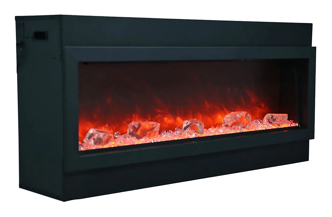 Amantii Deep XT 60” Built In Electric Fireplace W/Black Steel Surround