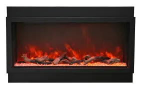 Amantii Deep XT 72” Built In Electric Fireplace W/Black Steel Surround