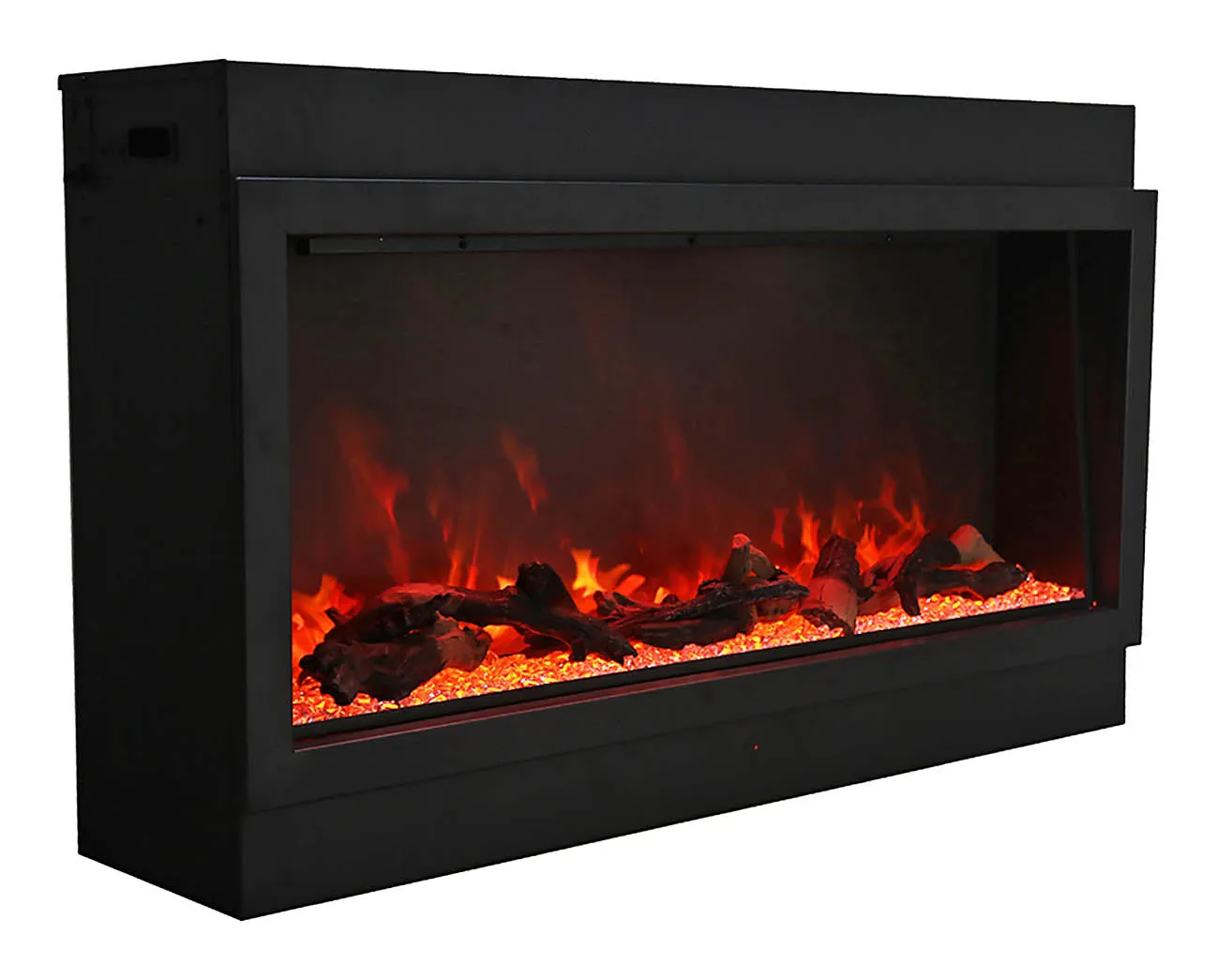 Amantii Deep XT 72” Built In Electric Fireplace W/Black Steel Surround